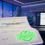 Documento digitale e timbro di cancellazione ipoteca approvato in Conservatoria